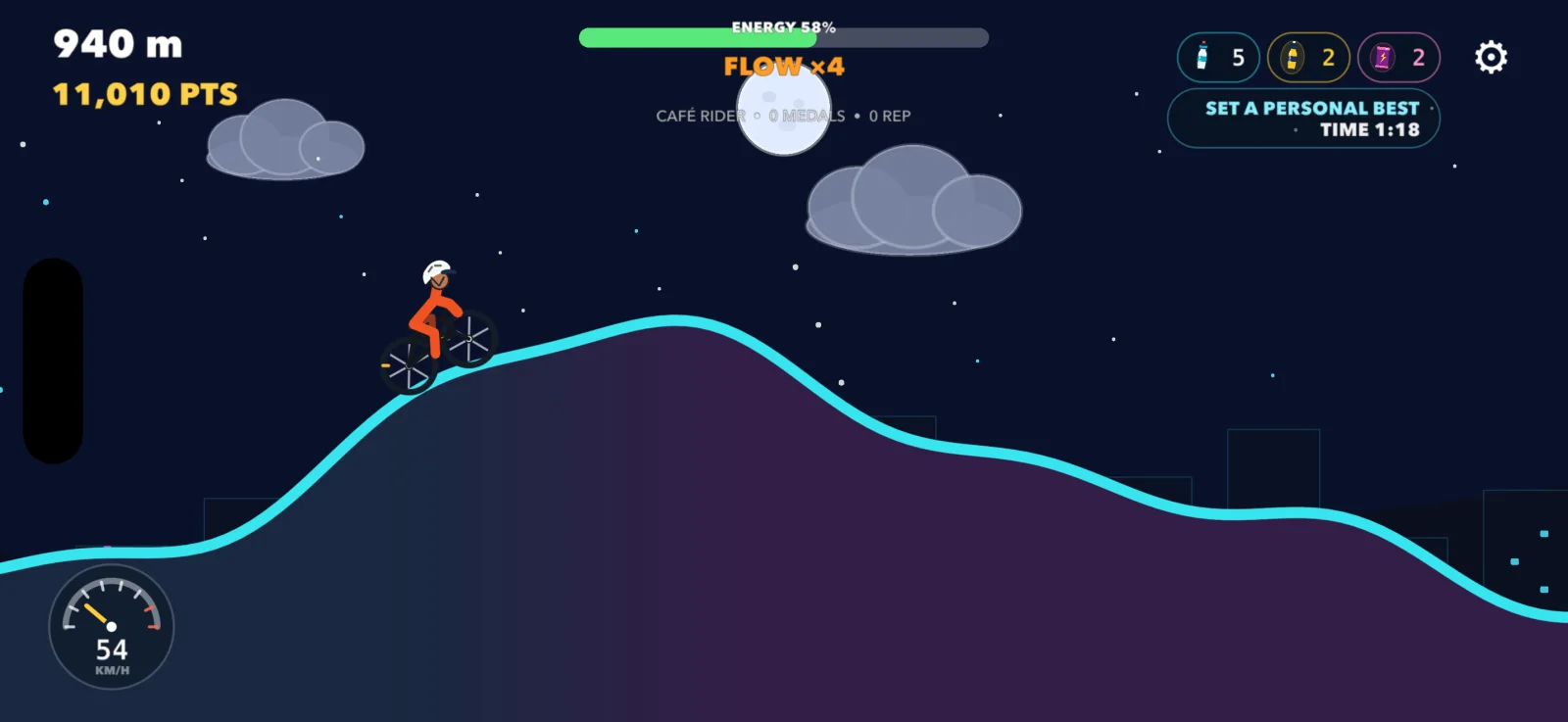 Night-time gameplay under the moon